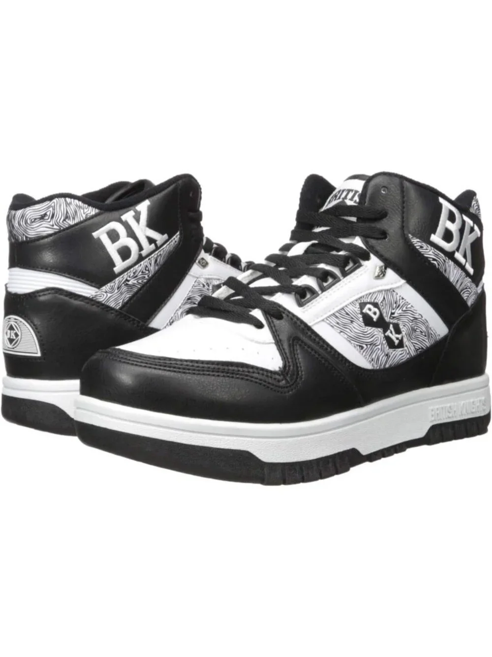 Womens Black White Tennis Shoes Casual Pull On High Top Athletic Running Sneaker